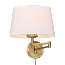 Golden 3692-A1W BCB-MWS - Wry Lighting Eleanor 1-light Swing Arm Wall Lamp in Brushed Champagne Brass